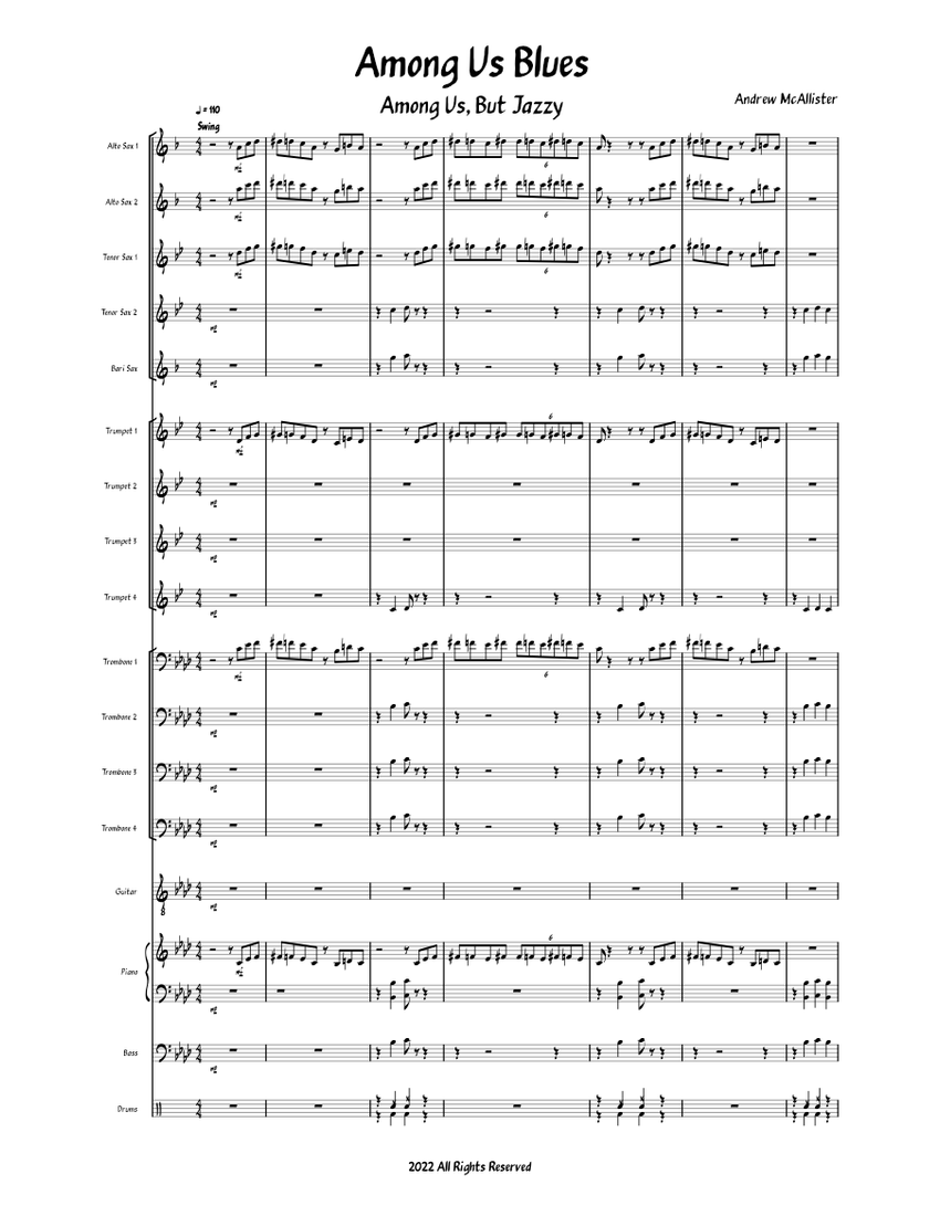 Among Us Trap Remix Leonz Among Us Blues UNFINISHED Sheet music for