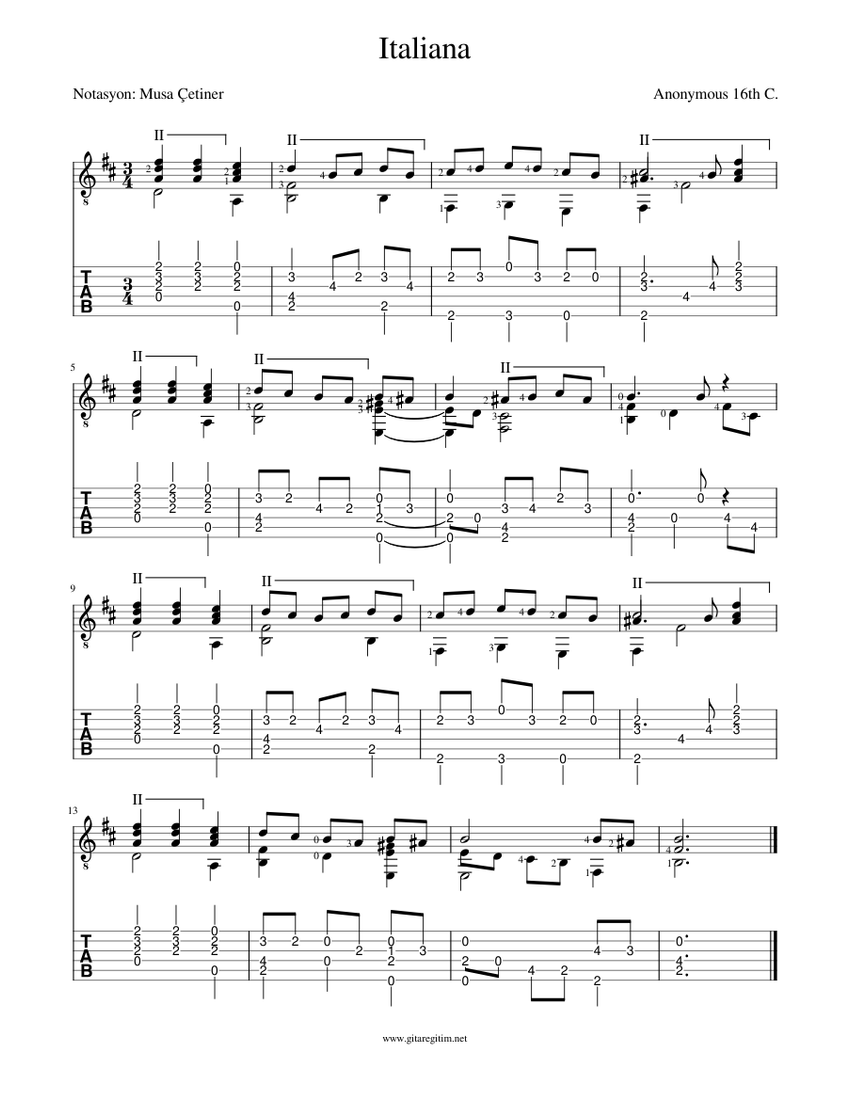 Italiana Sheet music for Guitar (Solo)