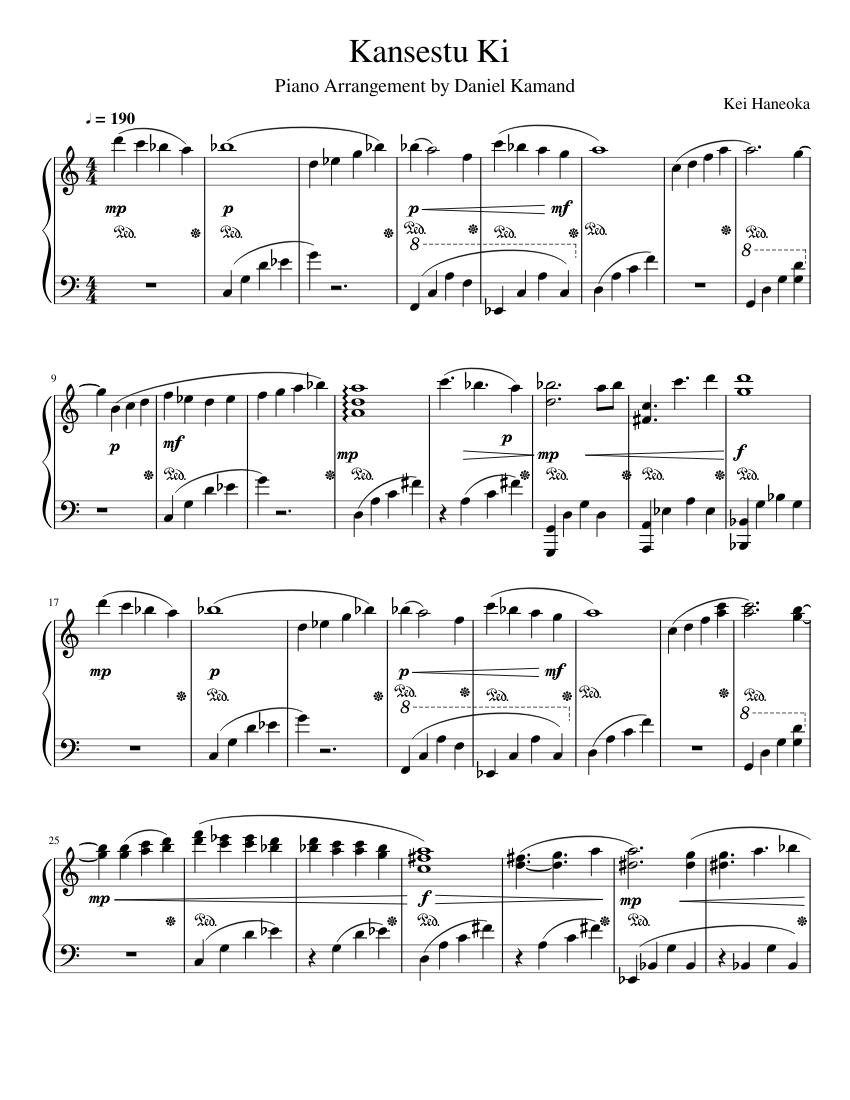 Kansetsu Ki Sheet music for Piano (Solo) | Musescore.com