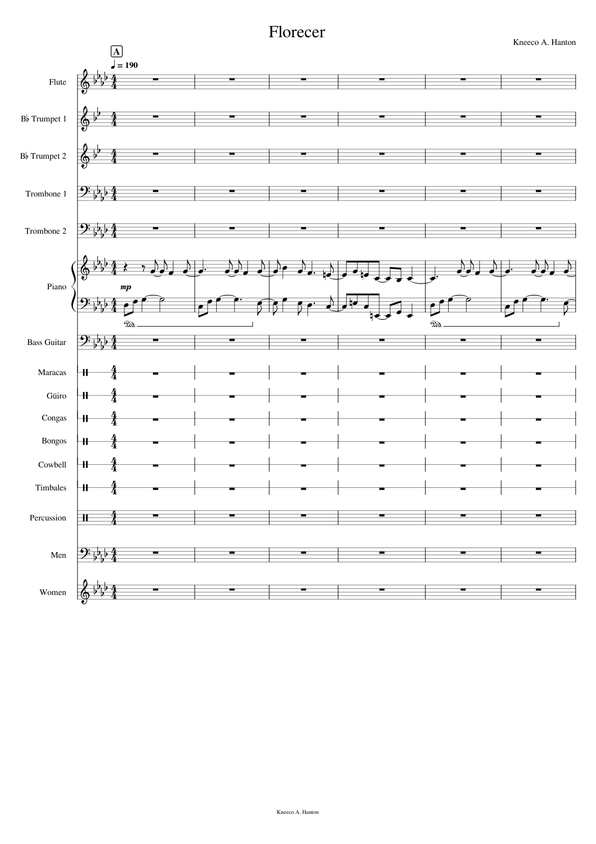 08 20 23 Florecer WORK IN PROGRESS Sheet music for Piano, Trombone ...