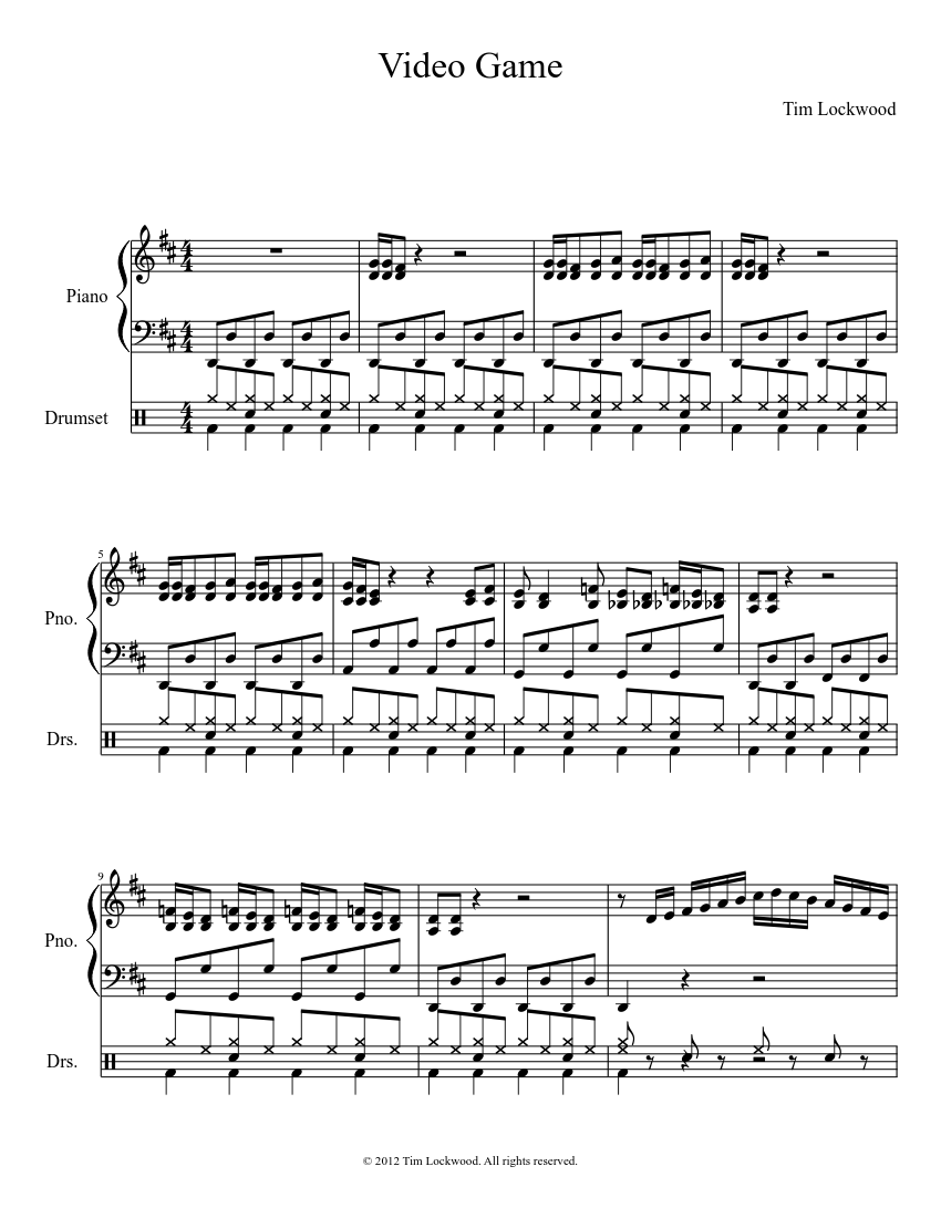 Video Game Sheet music for Piano (Solo) | Download and print in PDF or