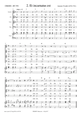 Vivaldi, Antonio - Credo, RV 591 sheet music | Play, print, and download in  PDF or MIDI sheet music on Musescore.com
