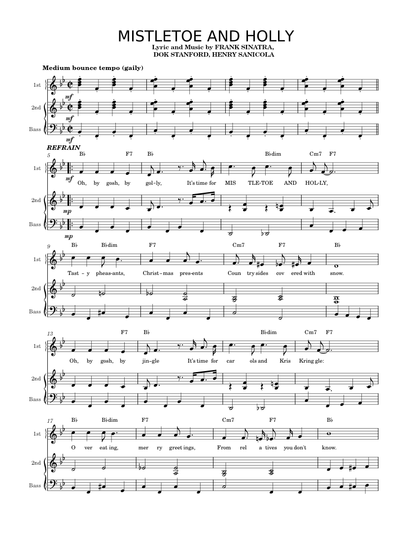Mistletoe And Holly – Frank Sinatra Sheet music for Accordion (Mixed ...