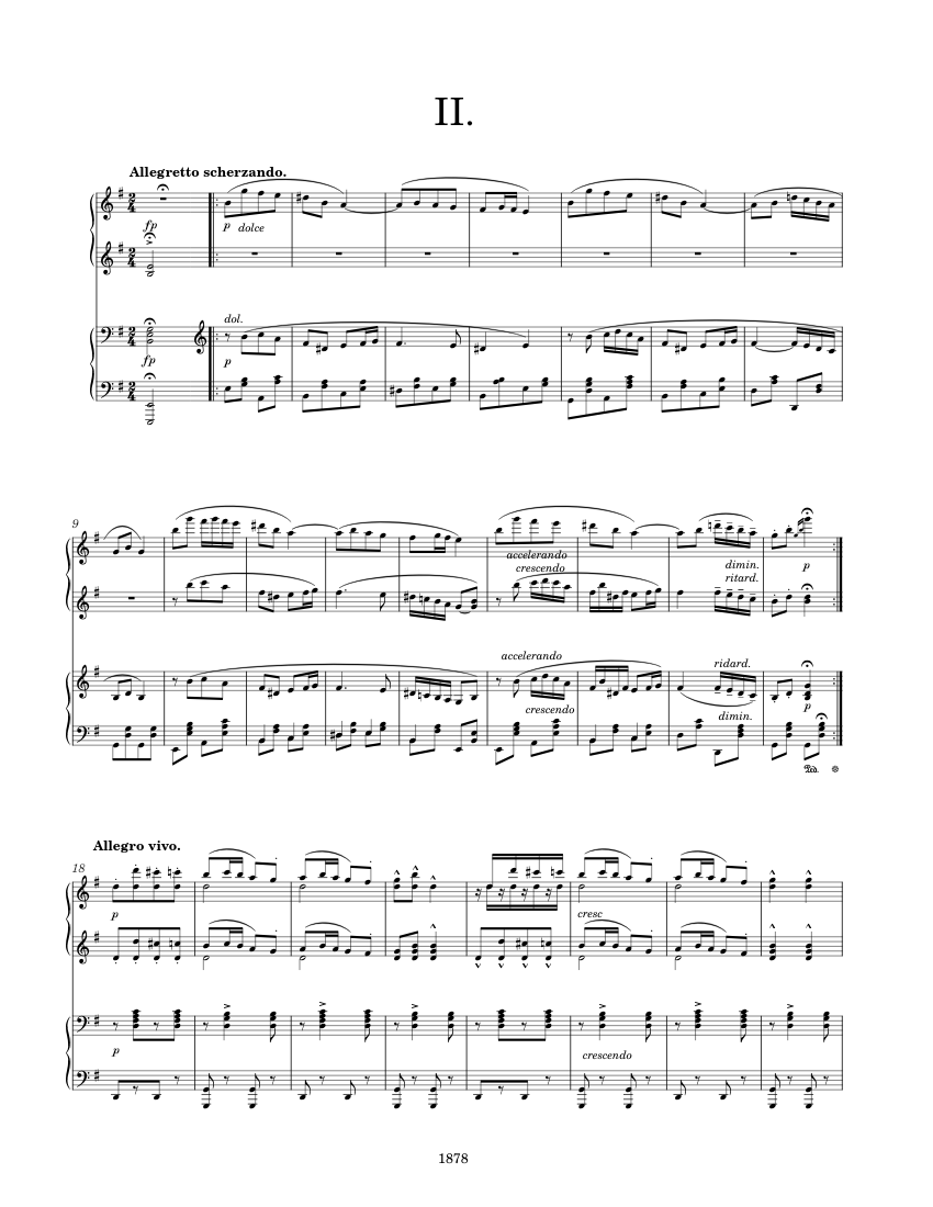 Slavonic Dances Op 46 No 2 - Dumka (1878) Sheet music for Piano (Piano Four  Hand) | Musescore.com