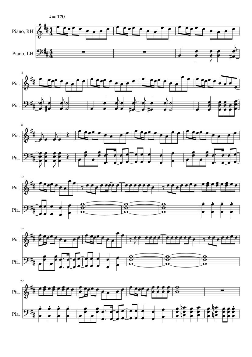 Nanatsu no taizai ending 1 Sheet music for Piano (Piano Duo) | Musescore.com