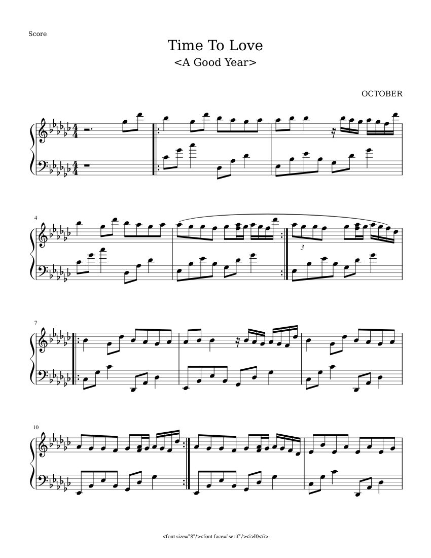 Time To Love Sheet music for Piano (Solo) | Musescore.com