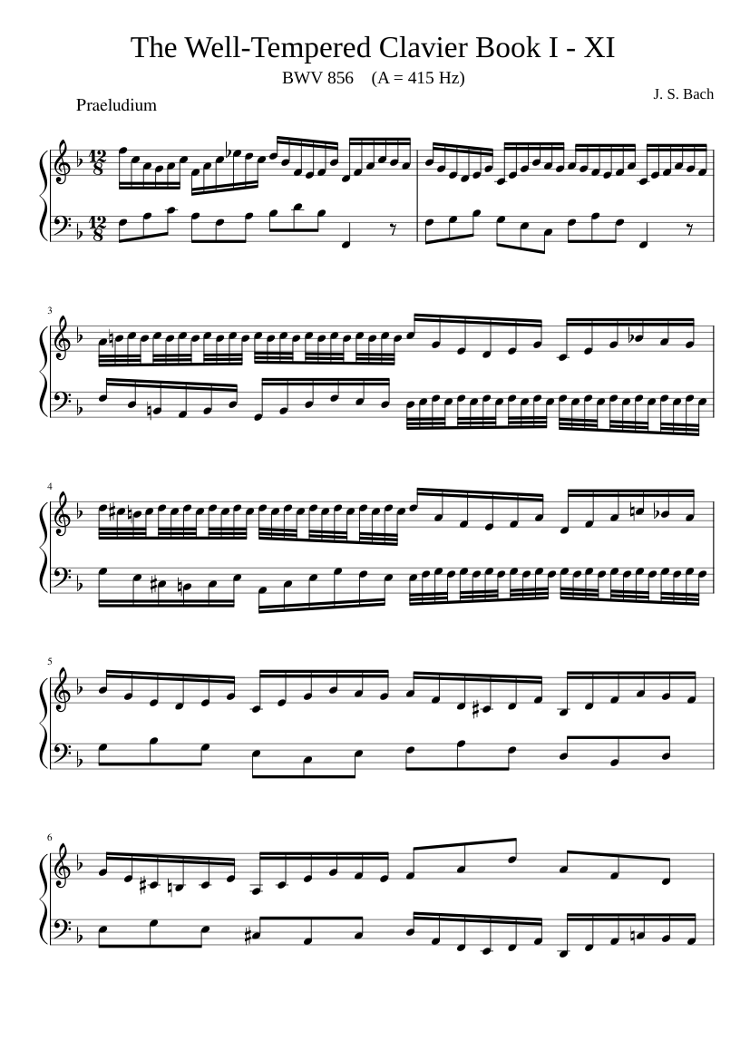Prelude and Fugue in F major BWV 856