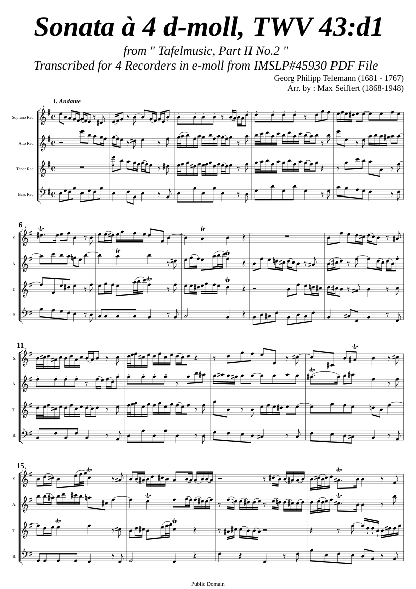 Sonata in D minor TWV 43:d1