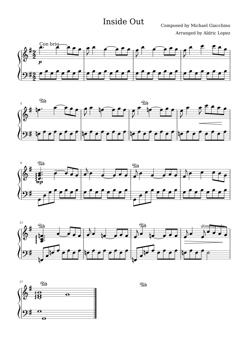 Inside Out Main Theme (Easy Piano) Sheet music for Piano (Solo) |  Musescore.com