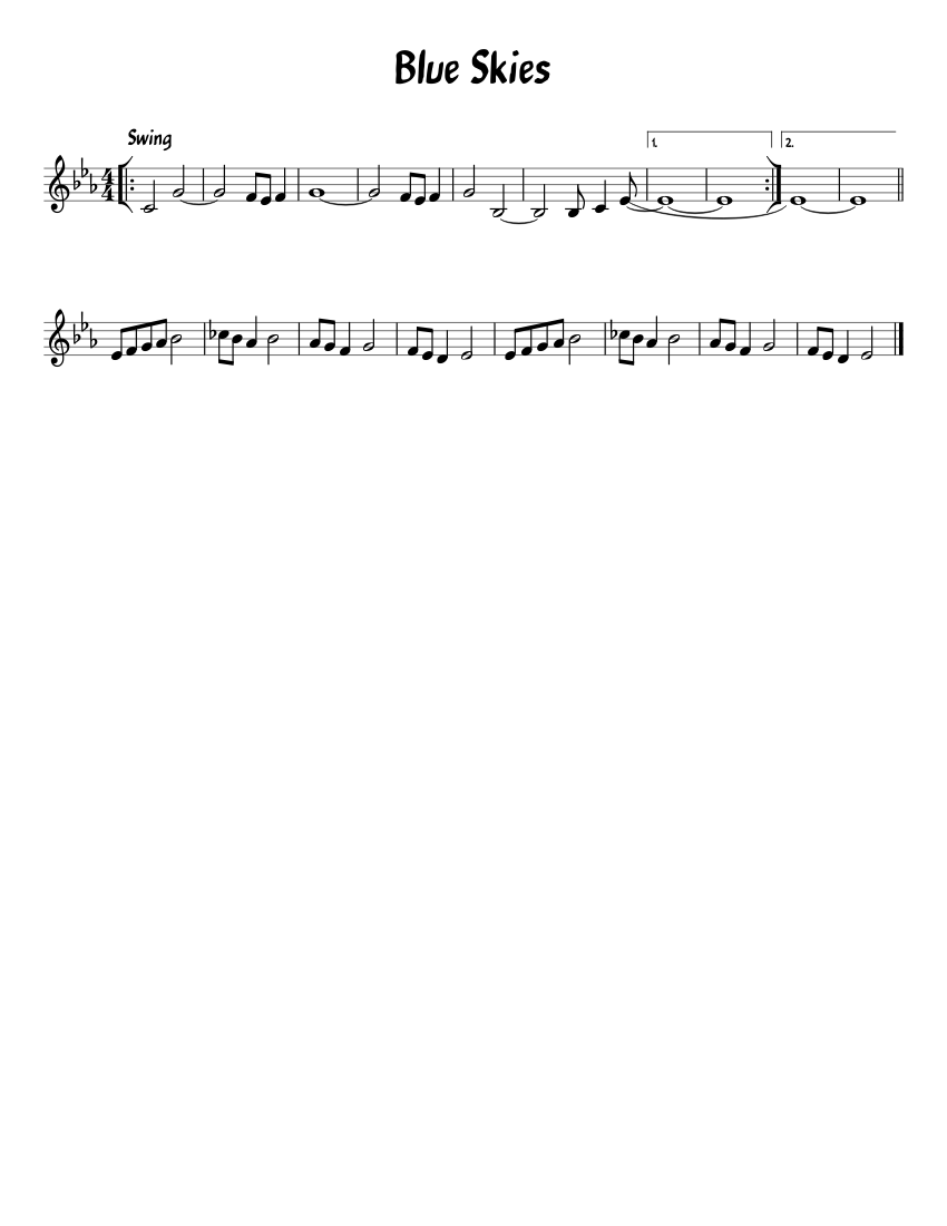 Blue Skies Sheet music for Piano (Solo) | Download and print in PDF or ...