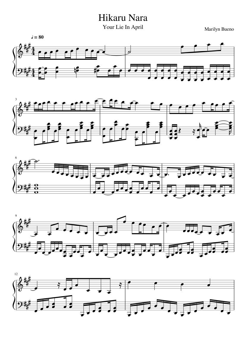 Hikaru Nara - piano tutorial