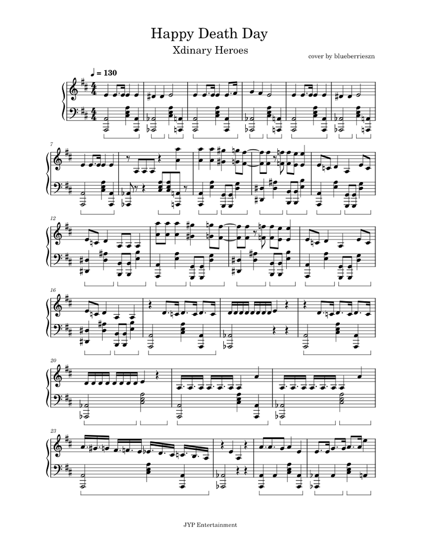 Happy Death Day – Xdinary Heroes Sheet music for Piano (Solo) |  Musescore.com