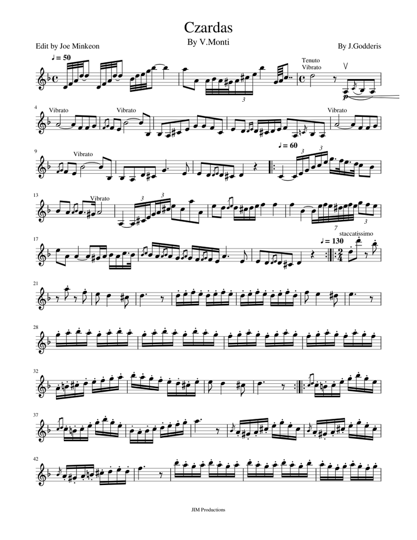 Czardas (One Violin) Sheet music for Violin (Solo) | Musescore.com