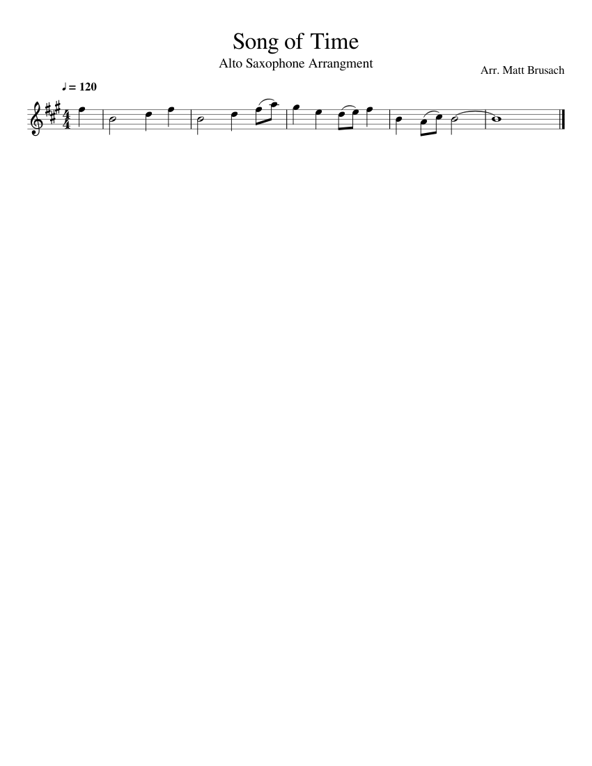 Song of Time Alto Saxophone Sheet music for Saxophone alto (Solo) |  Musescore.com