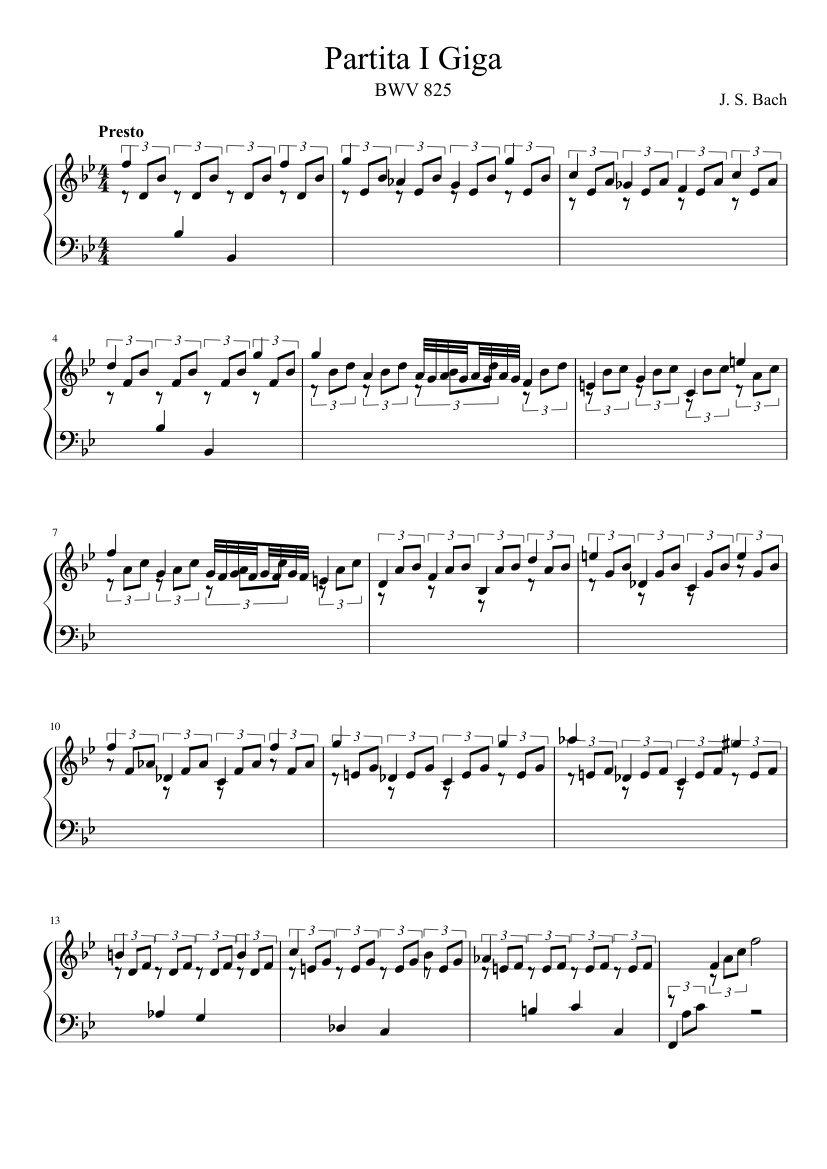 Partita in B-flat major BWV 825