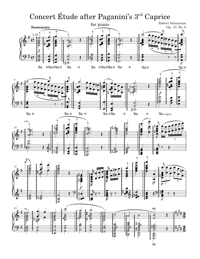 6 Concert Etudes after Paganini Caprices Op.10