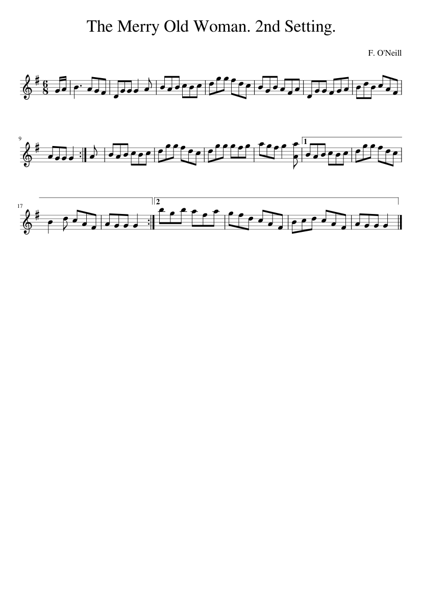 The Merry Old Woman. 2nd Setting.