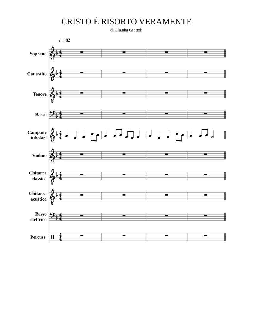 Cristo è risorto veramente Sheet music for Soprano, Alto, Tenor, Bass voice  & more instruments (Mixed Ensemble) | Musescore.com