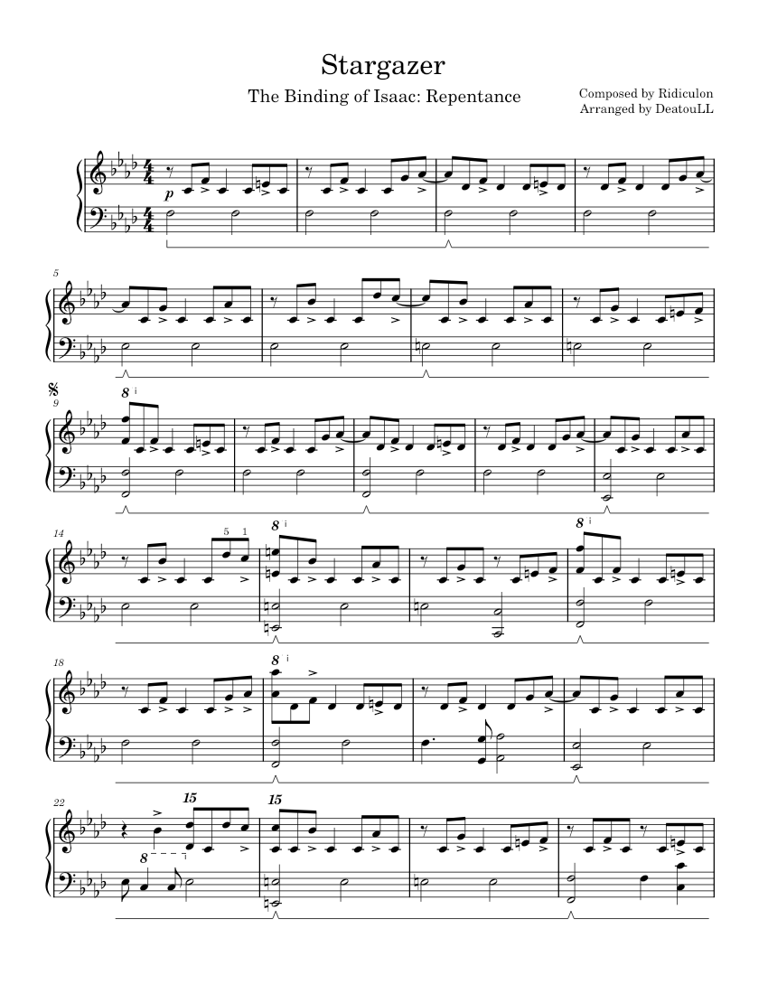 Stargazer Program Notes Stargazer – Ridiculon Sheet music for Piano (Solo) Easy | Musescore.com