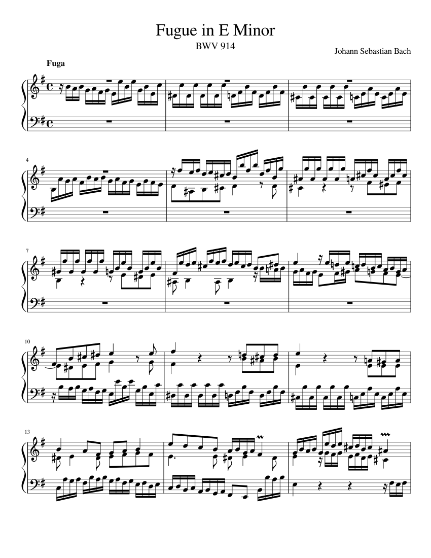 Toccata in E minor BWV 914