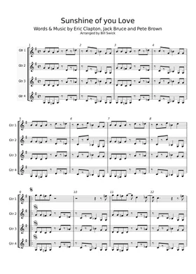 Sunshine of Your Love (Lead sheet with lyrics ) Sheet music for Piano  (Solo) Easy