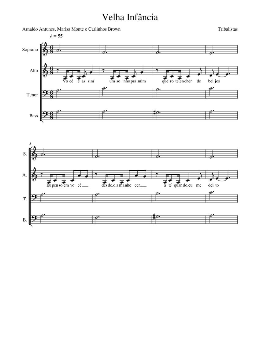 Velha Infância Sheet music for Bass guitar (Solo)