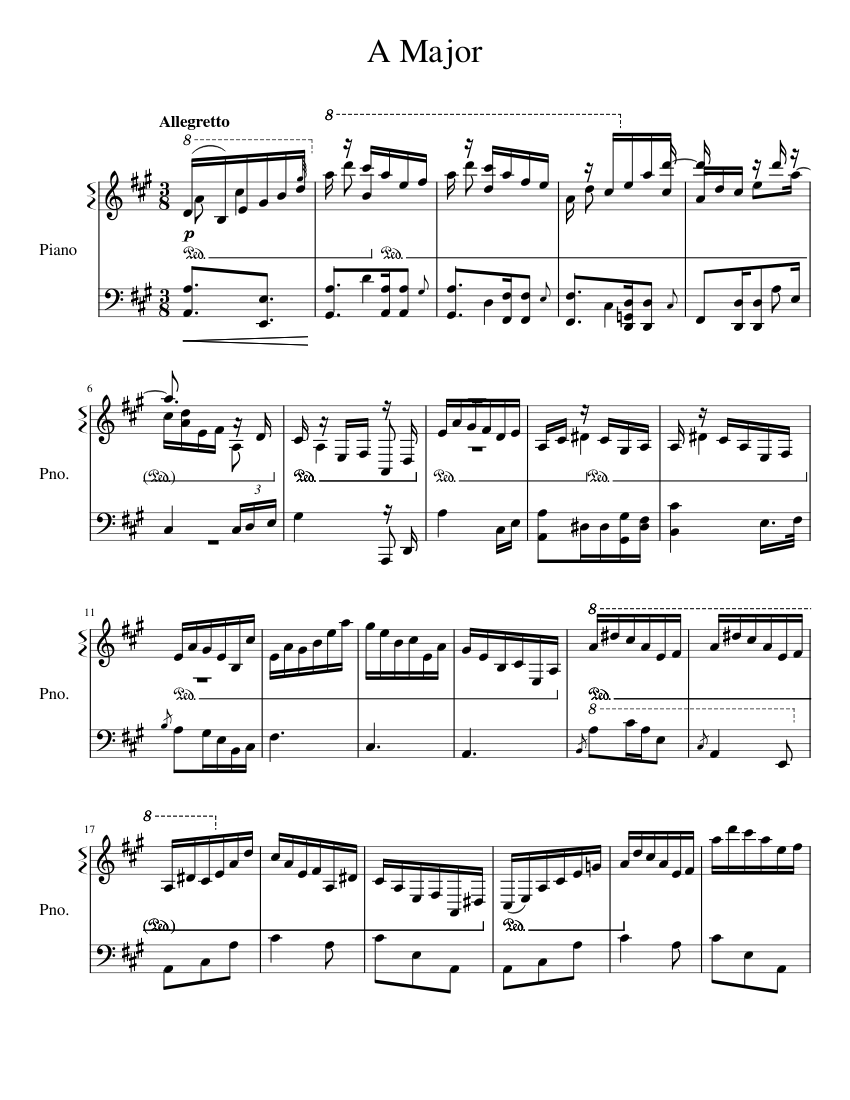 A Major Sheet music for Piano (Solo) | Musescore.com