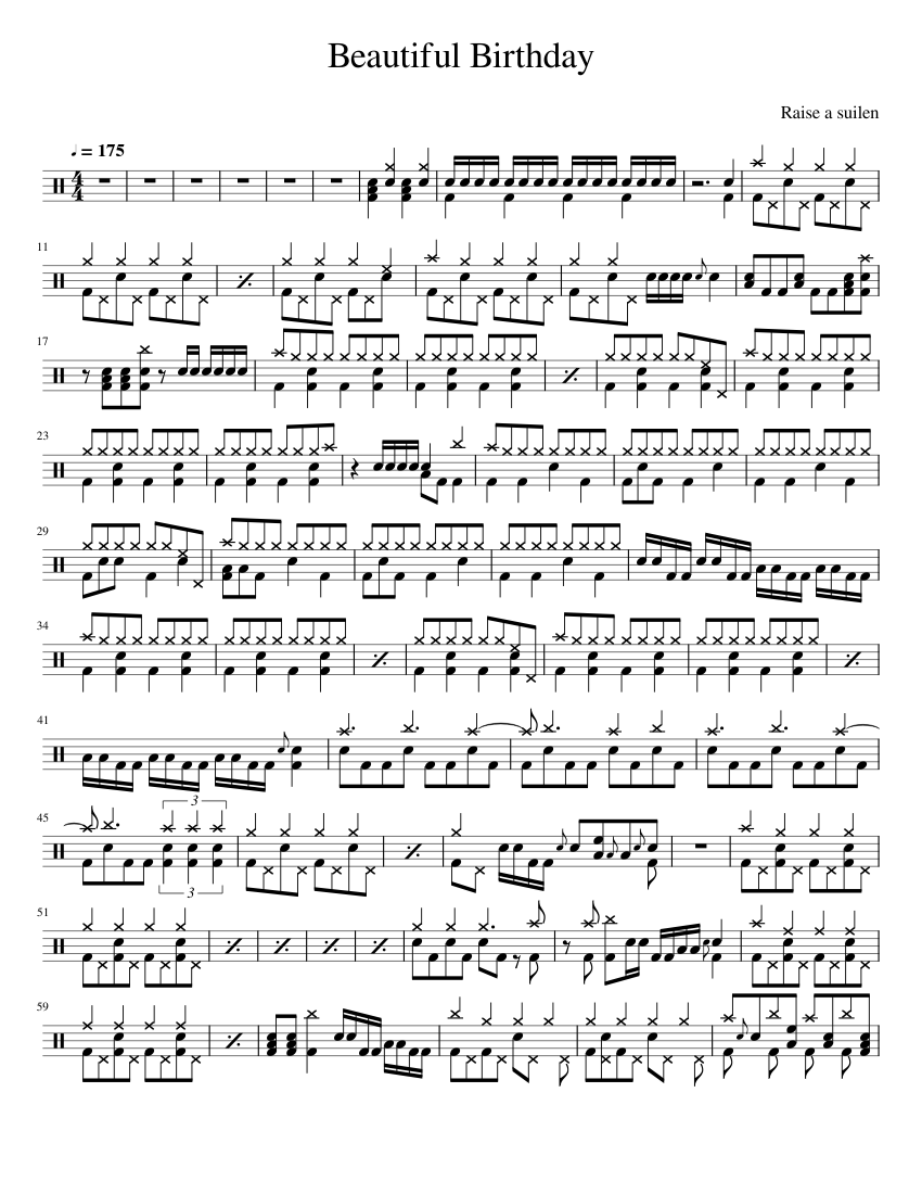Beautiful Birthday Sheet music for Drum Group (Solo)