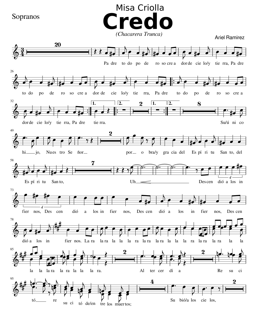 Credo (Sopranos) Sheet music for Soprano (Solo) | Download and print in ...