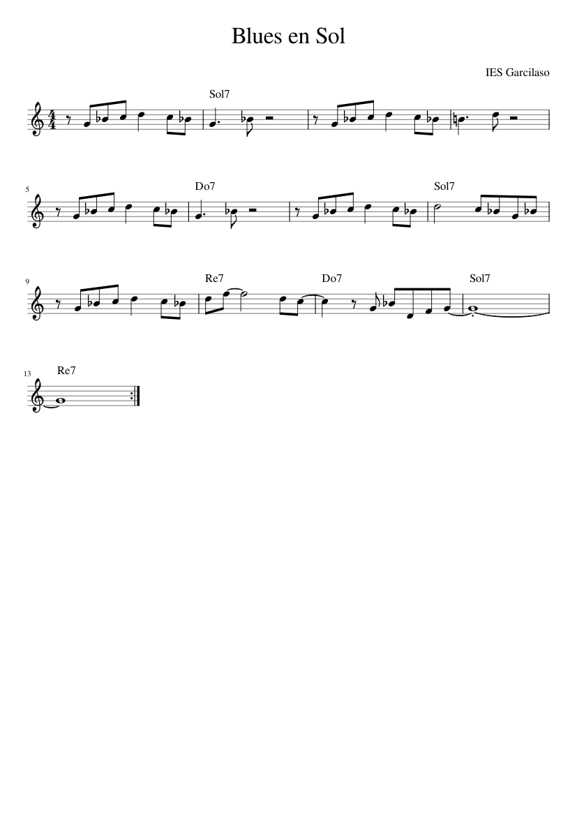 Blues en Sol Sheet music for Piano (Solo) | Musescore.com