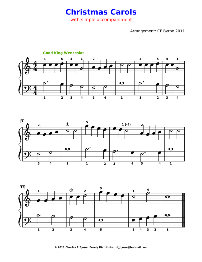 christmas-carols-easy-lh-sheet-music-for-piano-solo-musescore