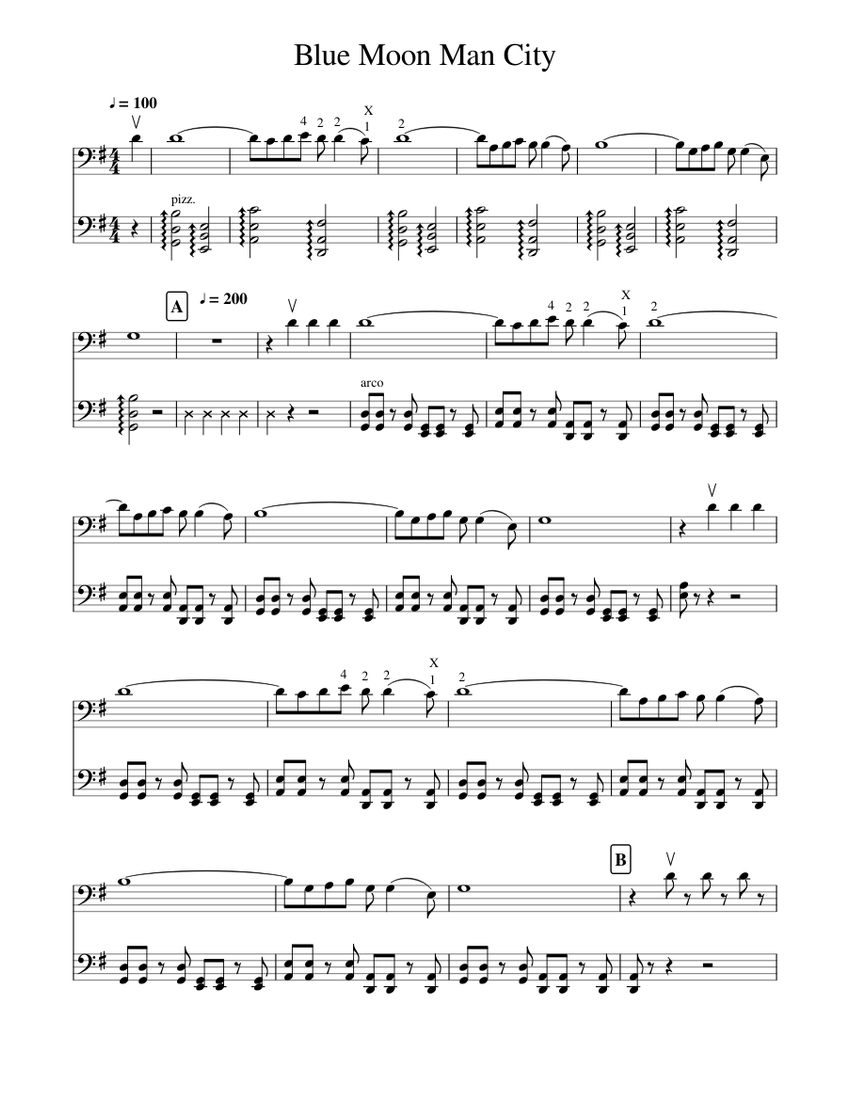 Blue Moon Man City Sheet Music For Cello String Duet Download And Print In Pdf Or Midi Free Sheet Music Musescore Com