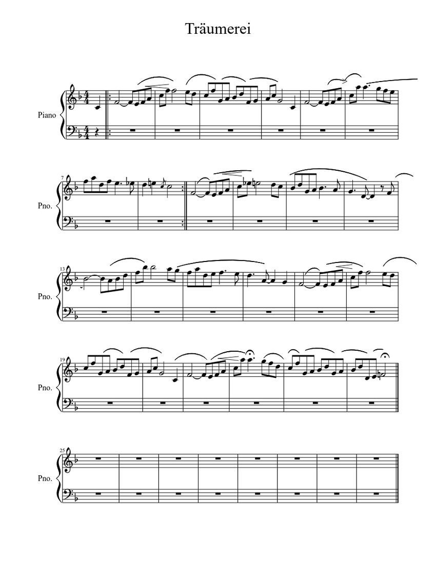 traumerei mai Sheet music for Piano (Solo) | Download and print in PDF ...