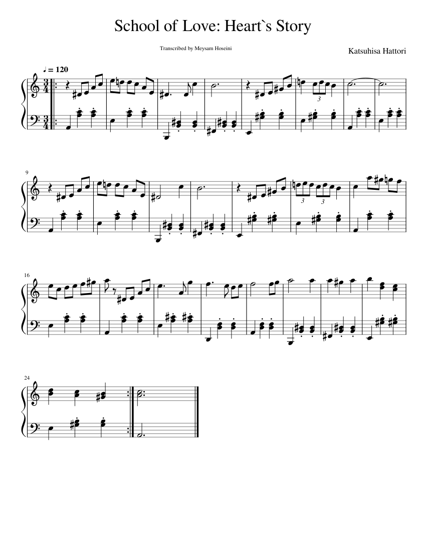 School of Love: Heart's Story Sheet music for Piano (Solo) Easy ...