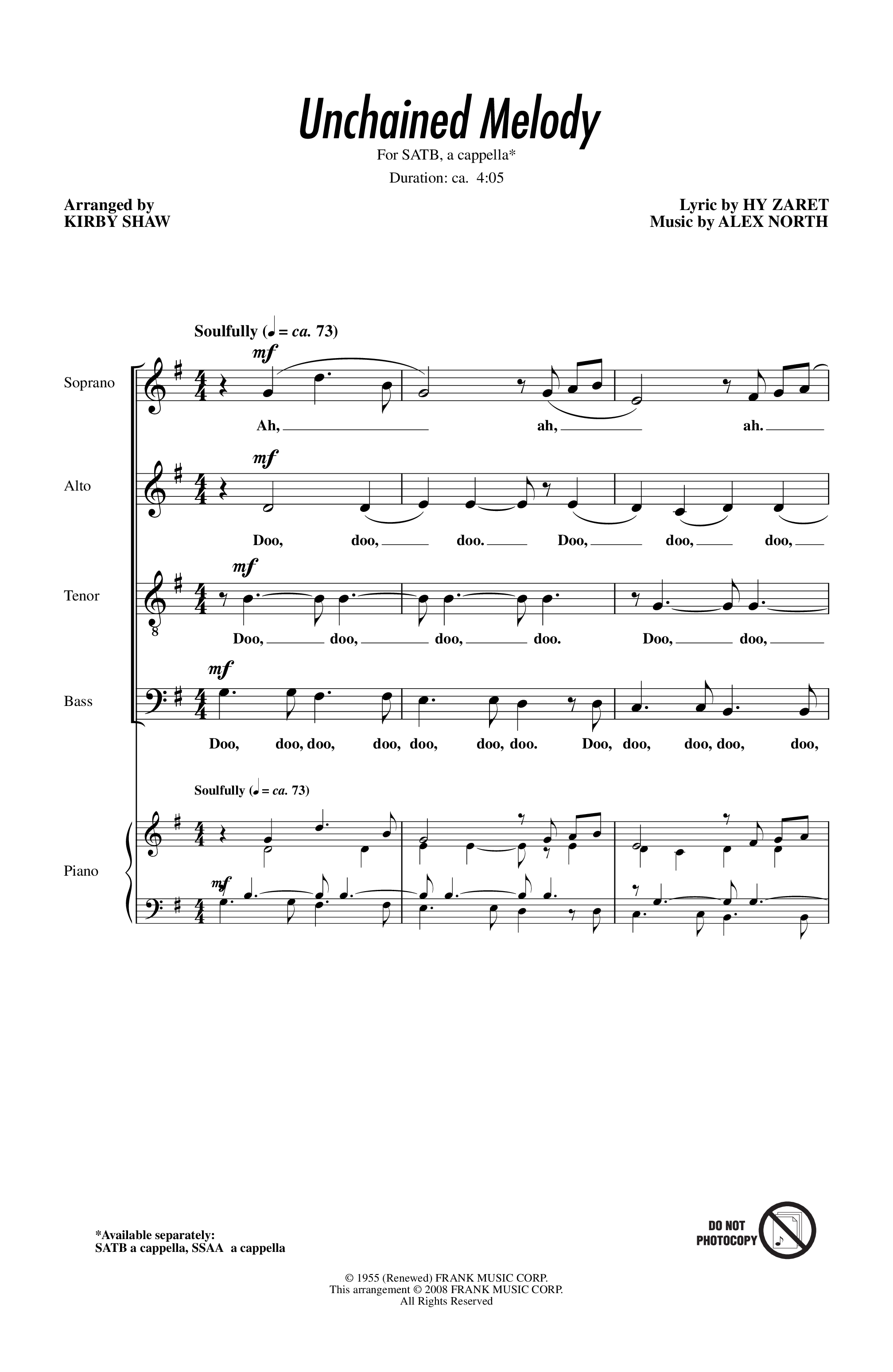 Play Official version of Unchained melody Sheet Music by The