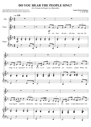 Do You Hear The People Sing Sheet Music For Trumpet In B Flat Violin Trombone Flute More Instruments Mixed Ensemble Musescore Com