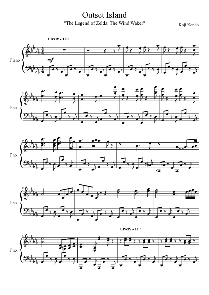 Outset Island Sheet Music For Piano Solo Musescore Com