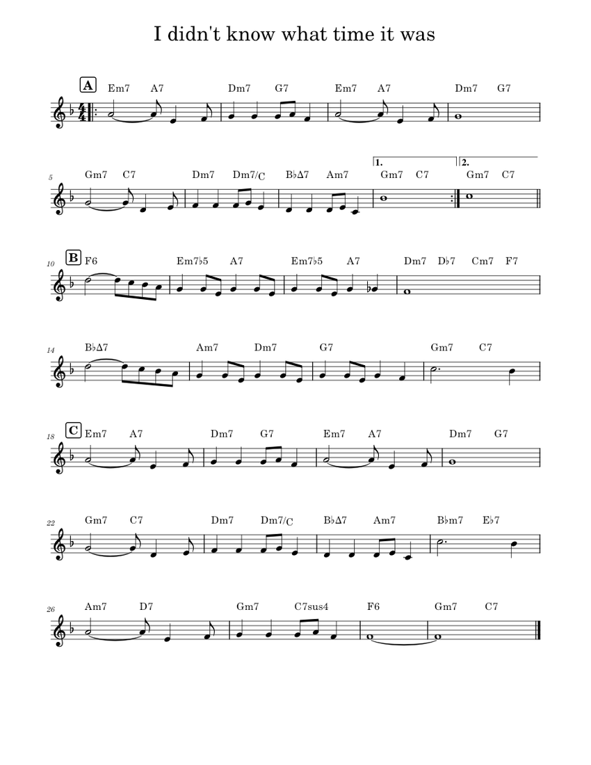 I didn t know what time it was sheet music for piano jazz band