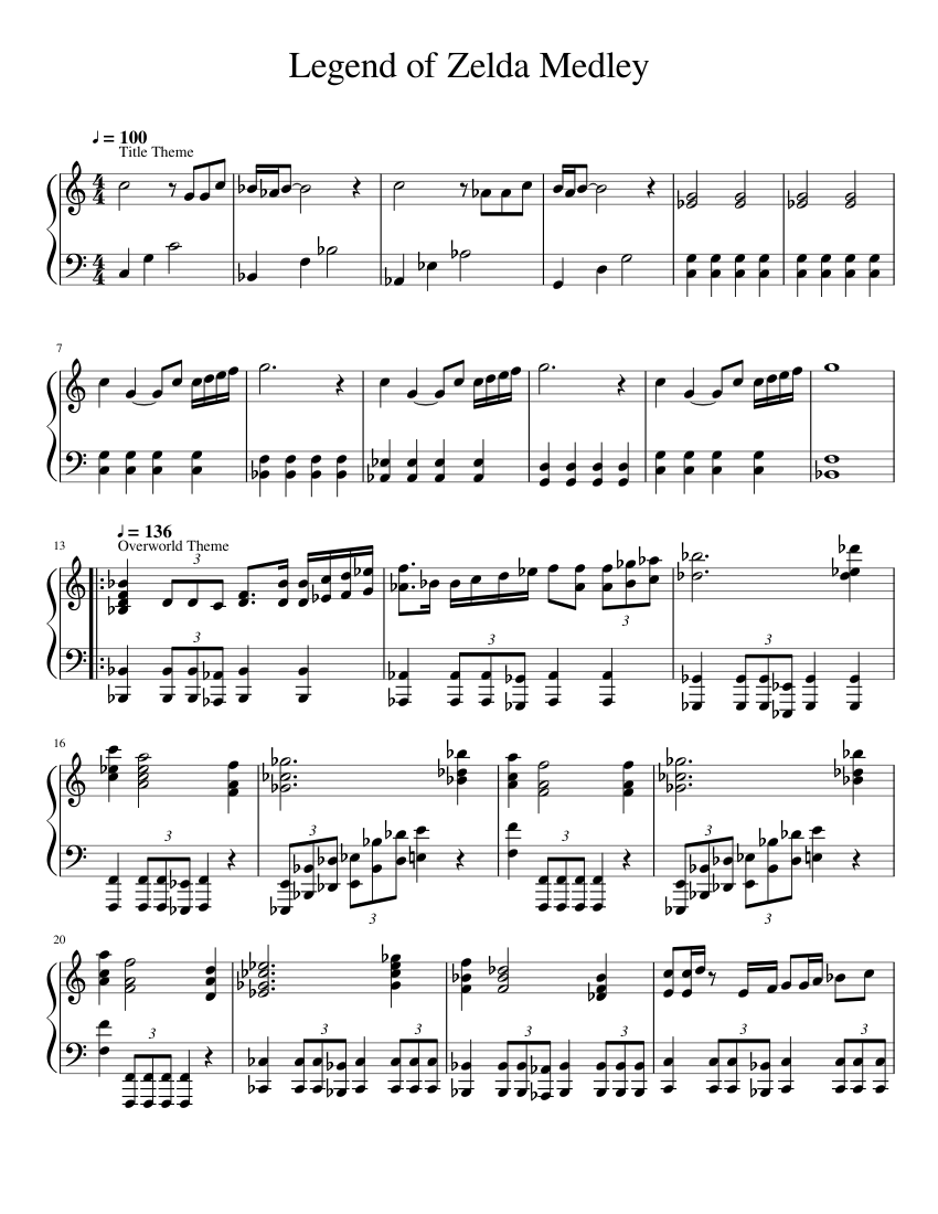 Legend of Zelda Medley Sheet music for Piano (Solo) | Musescore.com