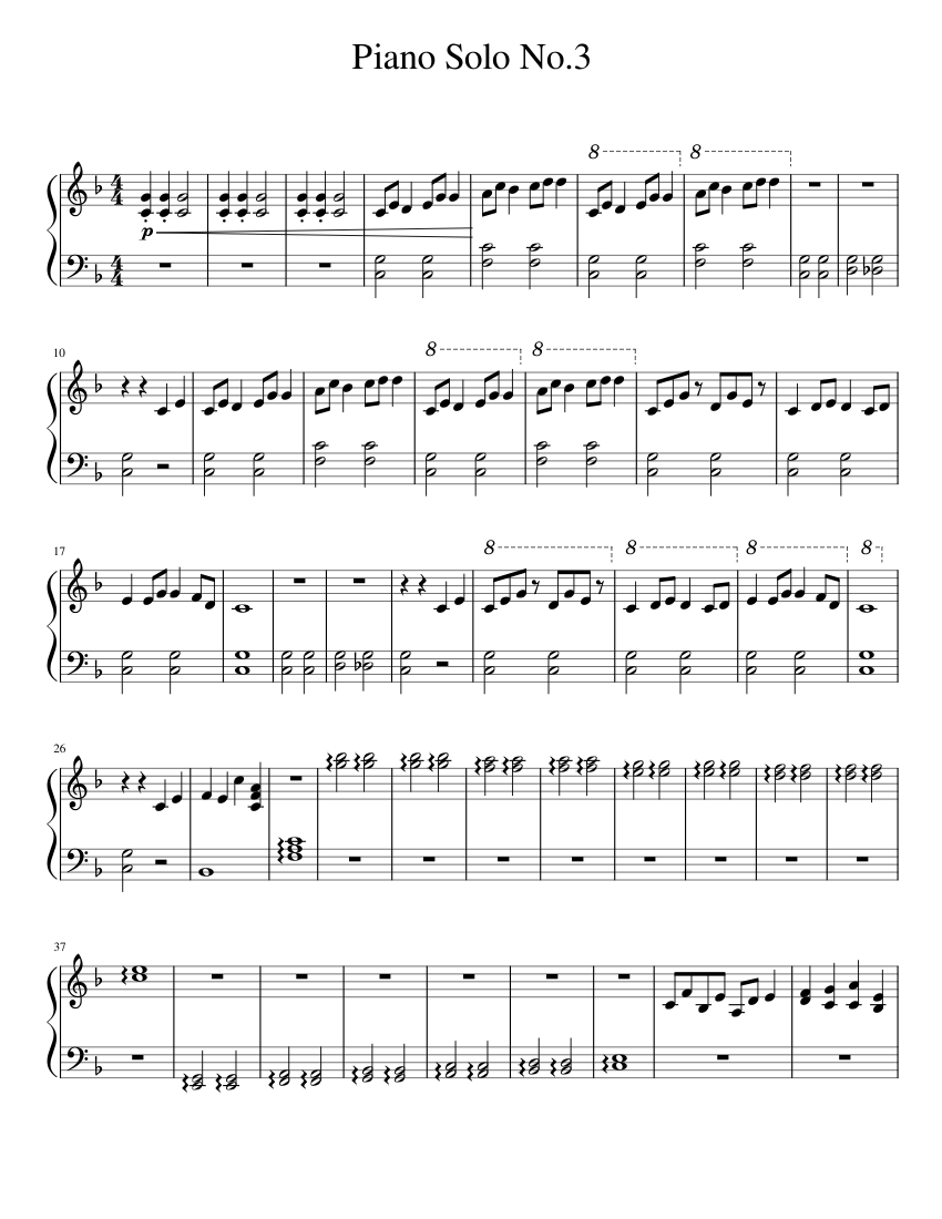 Piano Solo No. 3 Sheet music for Piano (Solo) | Musescore.com