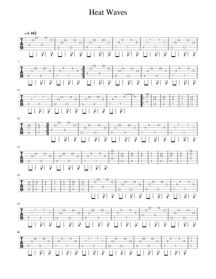 Heat Waves - Stripped Back - Glass Animals Sheet music for Guitar (Solo) |  Musescore.com