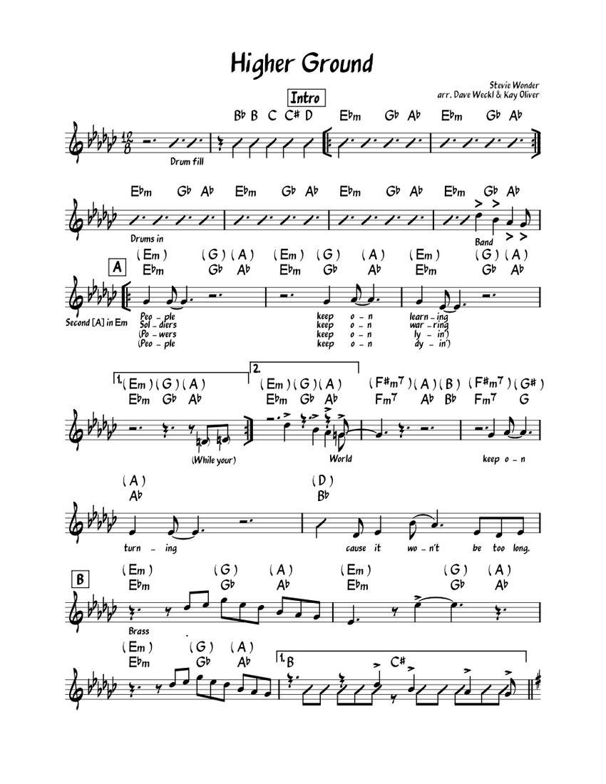 Higher Ground – Dave Weckl, Jay Oliver [LEAD] Sheet music for Piano ...