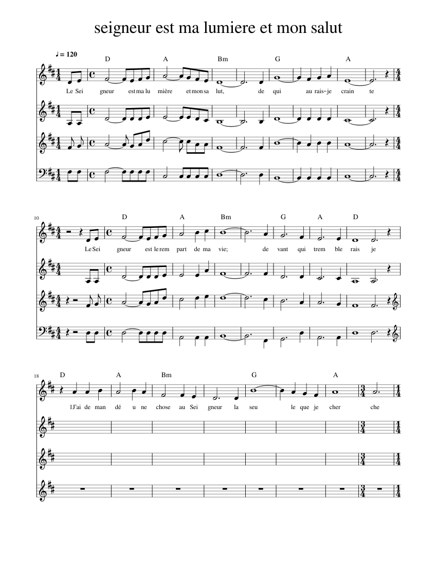 seigneur est ma lumiere et mon salut-PS26-DP-SATB-PSAUME Sheet music for  Piano, Vocals (SATB) | Musescore.com