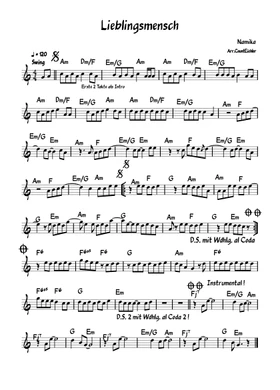 Free Lieblingsmensch by Namika sheet music | Download PDF or print on  Musescore.com