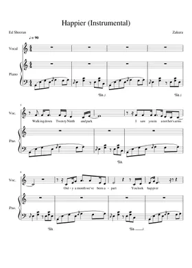 Free Happier by Ed Sheeran sheet music | Download PDF or print on  Musescore.com