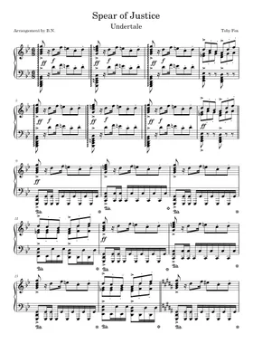 Free Spear Of Justice by Toby Fox sheet music | Download PDF or print on  Musescore.com