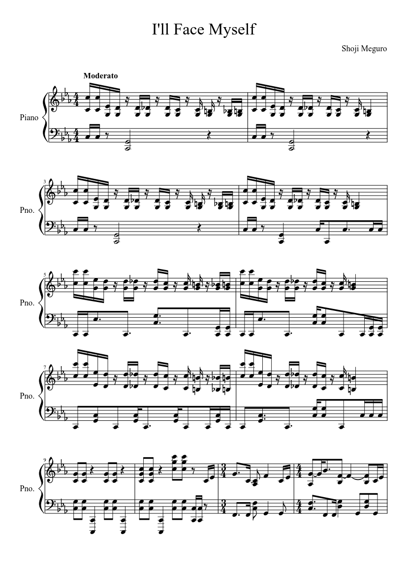 I'll Face Myself Sheet music for Piano (Solo) | Musescore.com