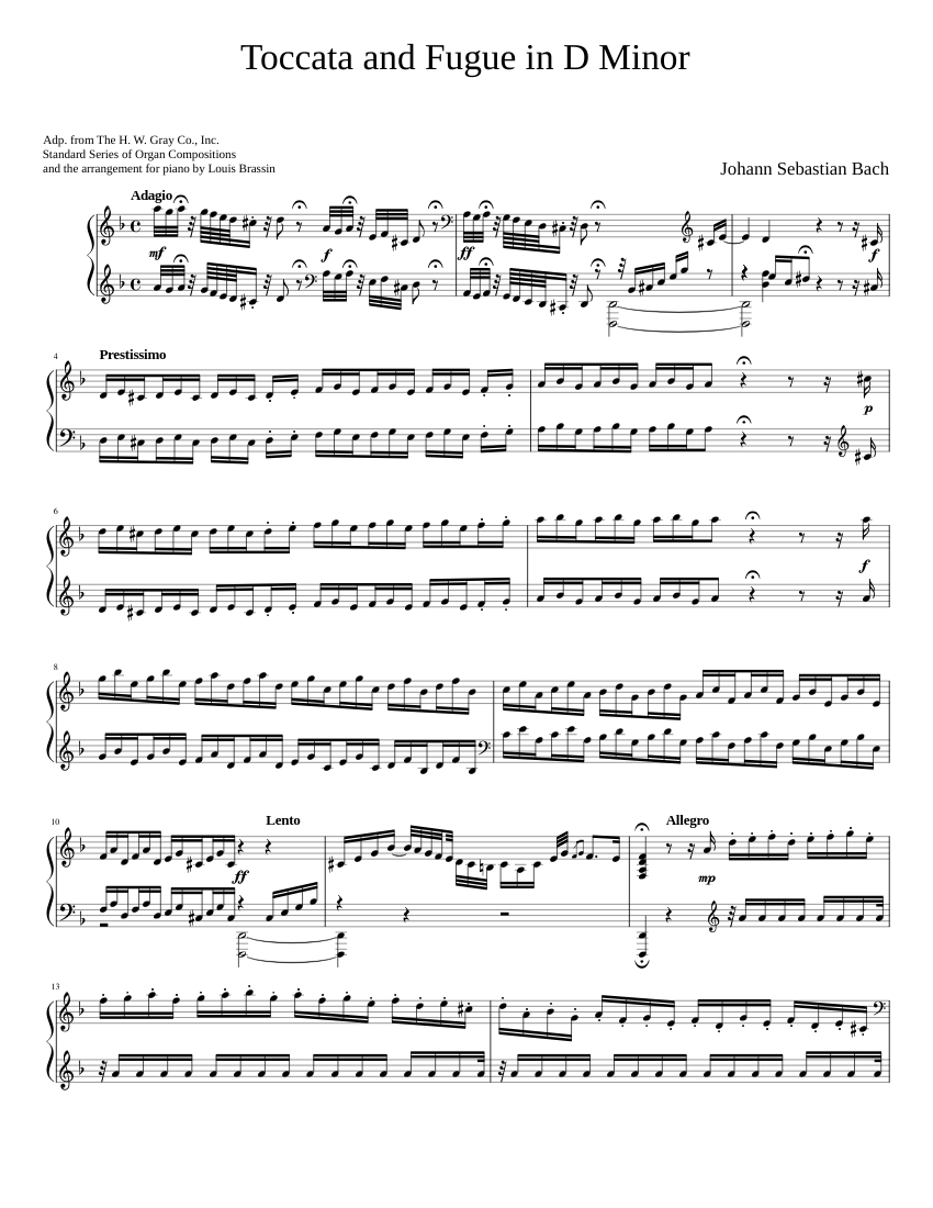 Bach Toccata & Fugue Bwv 565