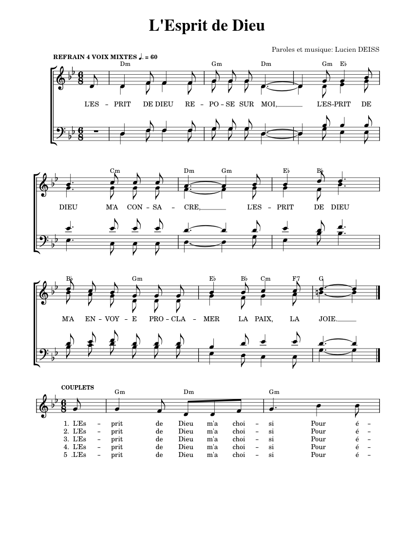 L'Esprit de Dieu Sheet music for Piano (Piano Duo) | Musescore.com