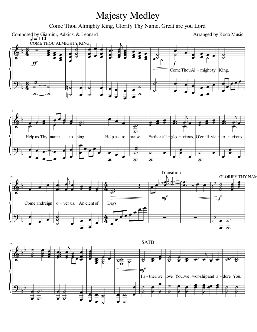 Praise and Worship Piano Medley Sheet music for Piano (Choral ...